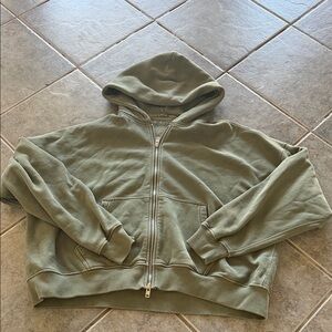 Abercrombie & Fitch Green Cropped Hoodie
